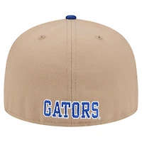 Men's New Era  Khaki Florida Gators Throwback Two-Tone 59FIFTY Fitted Hat