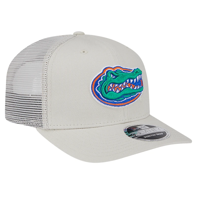 Men's New Era Stone Florida Gators Canvas 9SEVENTY Stretch-Snap Adjustable Hat