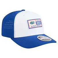 Men's New Era White/Royal Florida Gators Perforated Patched 9SEVENTY Adjustable Hat