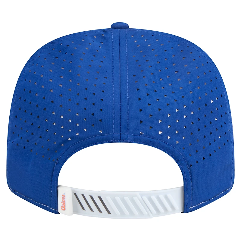 Men's New Era White/Royal Florida Gators Perforated Patched 9SEVENTY Adjustable Hat