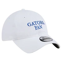 Casquette ajustable New Era blanche pour homme, modèle 9TWENTY, motif supporter des Florida Gators
