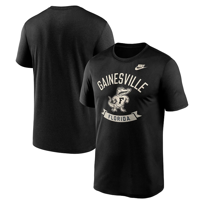 T-shirt Nike noir Florida Gators pour homme, légende de la ville natale, Dri-FIT