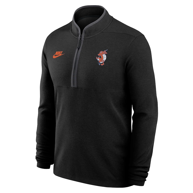 Men's Nike Black Florida Gators Swinging Gator Pacer Dri-FIT Half-Zip Pullover