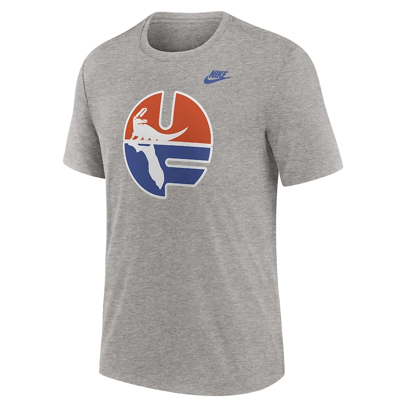 Men's Nike Heather Gray Florida Gators Blitz Legacy Primary Tri-Blend T-Shirt