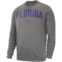 Sweat-shirt en polaire Nike Florida Gators Club pour homme, gris chiné
