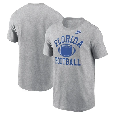 Men's Nike Heather Gray Florida Gators Legacy Football Icon T-Shirt