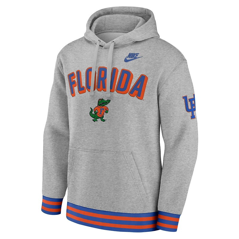 Men's Nike Heather Gray Florida Gators Legacy Retro Pullover Hoodie