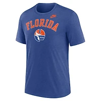 Men's Nike Heather Royal Florida Gators Legacy Arch Tri-Blend T-Shirt