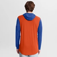 Men's Nike Orange/Royal Florida Gators Campus Legacy Tri-Blend Long Sleeve Hooded T-Shirt