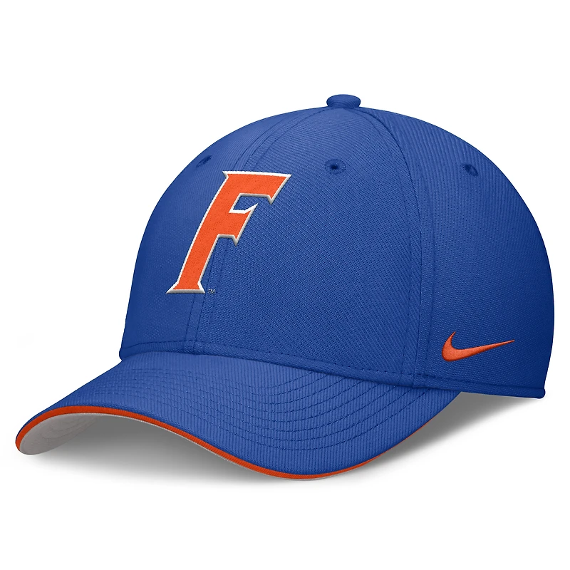 Men's Nike Royal Florida Gators 2025 Dugout Coaches Rise Swoosh Performance Flex Hat