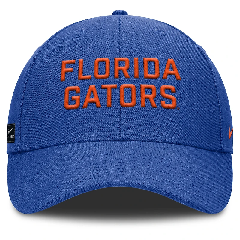 Men's Nike Royal Florida Gators 2025 Sideline Rise Practice Adjustable Hat