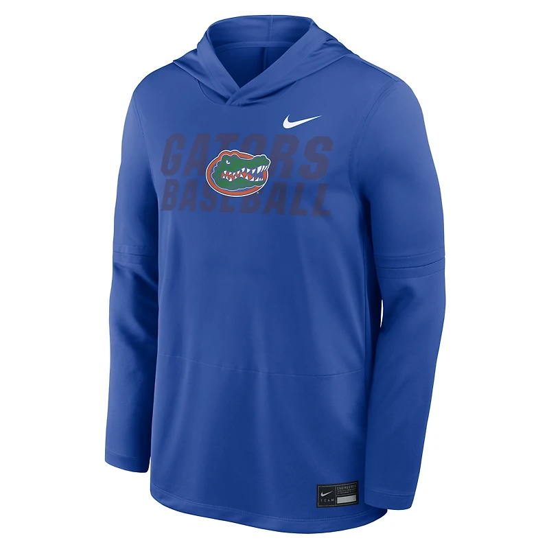 Men's Nike Royal Florida Gators Dugout Dri-FIT Long Sleeve Hooded T-Shirt