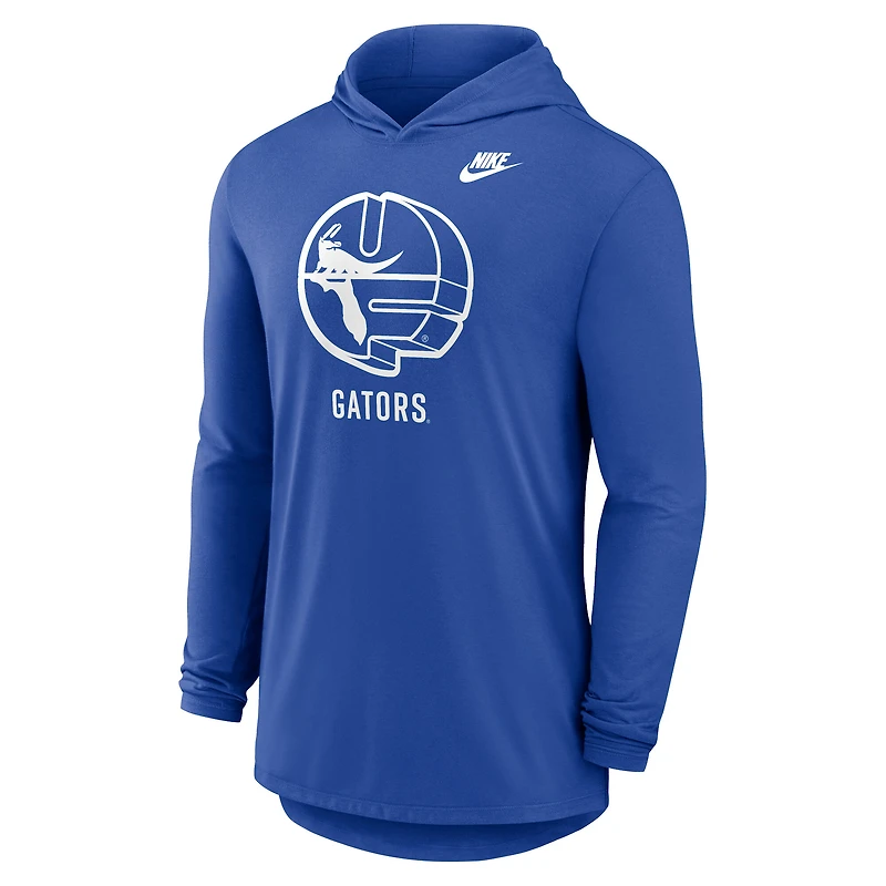 Men's Nike Royal Florida Gators Legacy Tri-Blend Dri-FIT Long Sleeve Hoodie T-Shirt