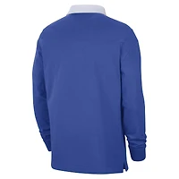 Men's Nike Royal Florida Gators Striped Long Sleeve Polo