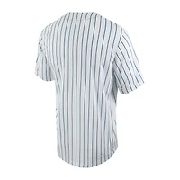 Maillot de baseball réplique à boutons complets Nike pour homme blanc/Royal Florida Gators Pinstripe