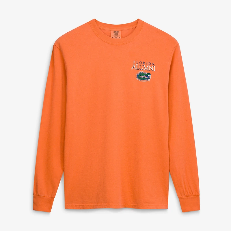 T-shirt à manches longues pour hommes, logo des anciens élèves Florida Gators, orange, avec sceau circulaire