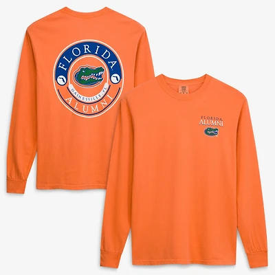 T-shirt à manches longues pour hommes, logo des anciens élèves Florida Gators, orange, avec sceau circulaire