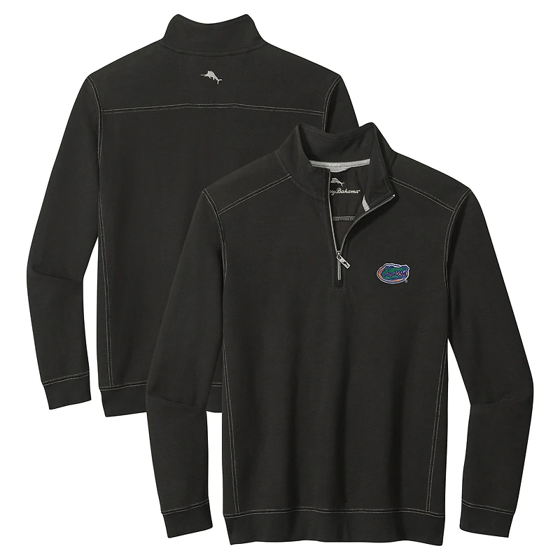 Men's Tommy Bahama Black Florida Gators Montego Bay Quarter-Zip Top