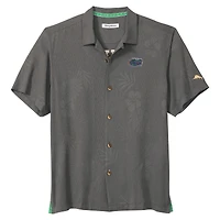 Men's Tommy Bahama Gray Florida Gators Catch of the Day Camp IslandZone Button-Up Shirt