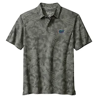 Men's Tommy Bahama Gray Florida Gators Palm Fresco Hibiscus IslandZone® Polo