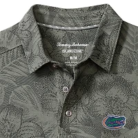 Men's Tommy Bahama Gray Florida Gators Palm Fresco Hibiscus IslandZone® Polo