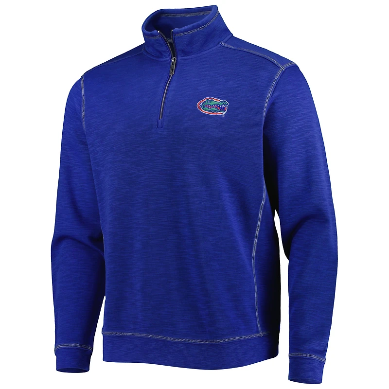 Men's Tommy Bahama Royal Florida Gators Sport Tobago Bay Tri-Blend Mock Neck Half-Zip Jacket