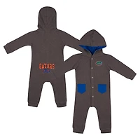 Barboteuse à capuche et boutons-pression en tissu gaufré Zando-Zan pour nouveau-né bébé Colosseum Charcoal Florida Gators