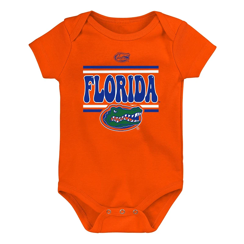 Lot de 3 bodies pour nouveau-né Royal Florida Gators Sunday Comics