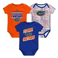 Lot de 3 bodies pour nouveau-né Royal Florida Gators Sunday Comics
