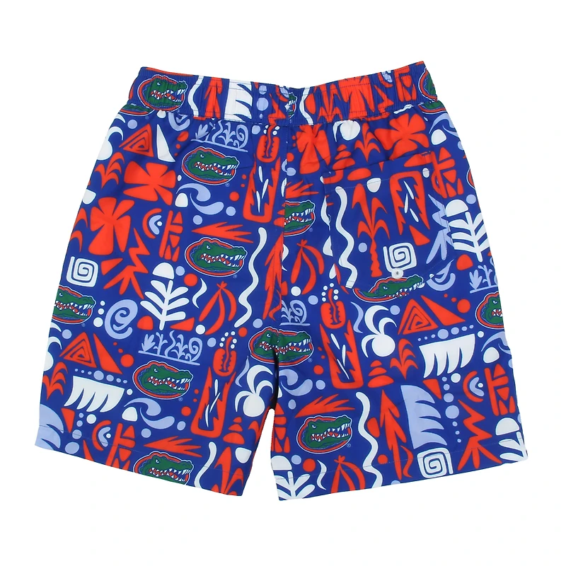 Short de bain imprimé tribal intégral Wes & Willy Royal Florida Gators pour enfants d'âge préscolaire