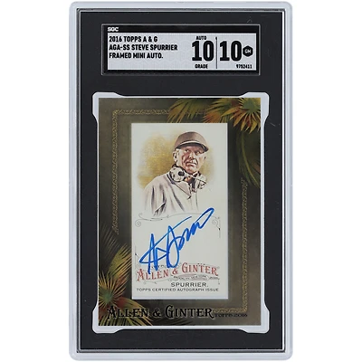 Steve Spurrier Florida Gators Autographed 2016 Topps Allen & Ginter Mini Framed #AGA-SS SGC Authenticated 10/10 Card