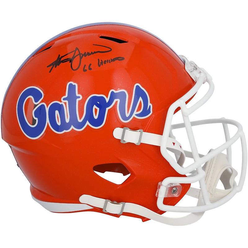 Réplique du casque Riddell Orange Speed ​​autographié par Steve Spurrier des Florida Gators avec l'inscription « 66 Heisman »
