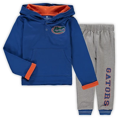 Toddler Colosseum Royal/Heathered Gray Florida Gators Poppies Hoodie and Sweatpants Set