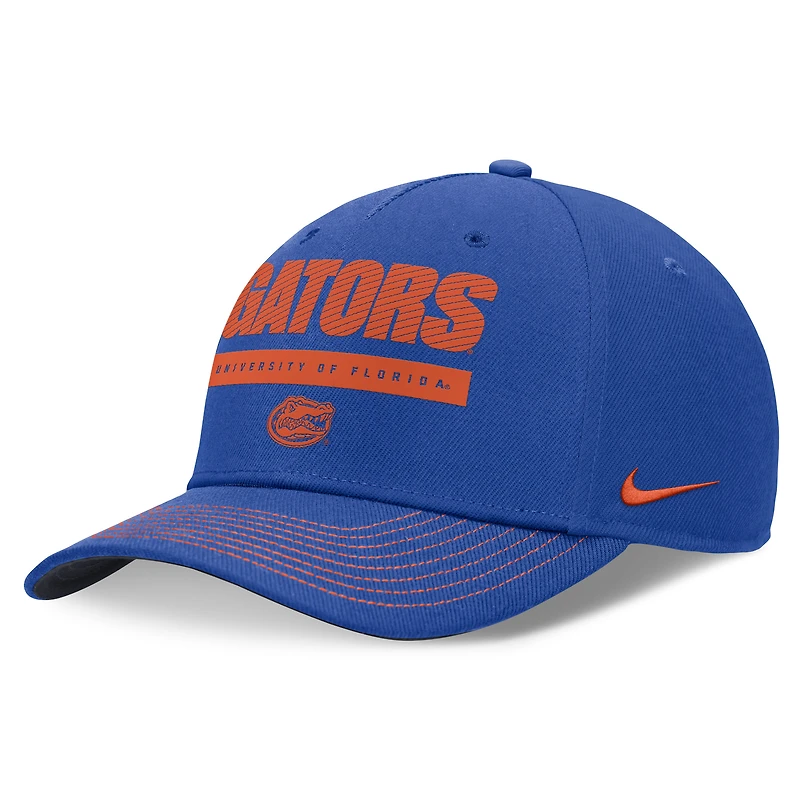 Unisex Nike Royal Florida Gators 2024 Sideline Rise Adjustable Hat