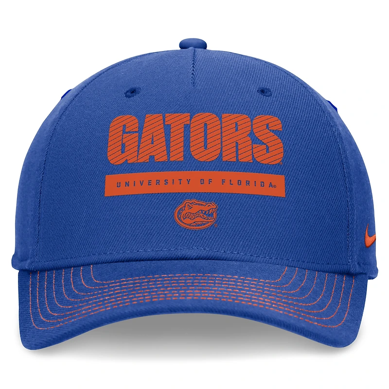 Unisex Nike Royal Florida Gators 2024 Sideline Rise Adjustable Hat