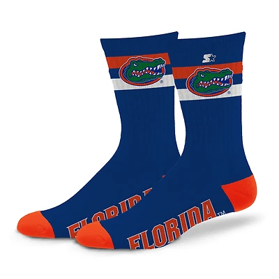 Chaussettes d'équipage unisexes Starter Florida Gators Team Color Two-Stripe Crew