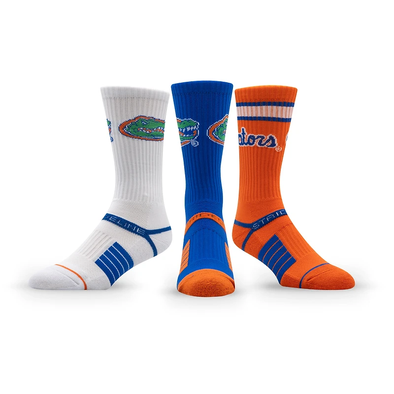 Unisex Strideline Florida Gators Premium Knit Crew Socks Three-Pack
