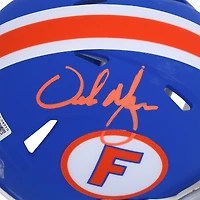 Urban Meyer Florida Gators Autographed Blue Throwback Speed Mini Helmet - BAS
