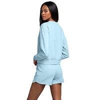 Women's Concepts Sport  Light Blue Florida Gators Elevation Tri-Blend Long Sleeve Top & Short Set