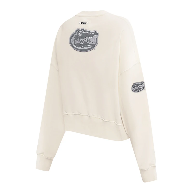 Pull court à col ras du cou en French Terry pour femme Pro Standard Cream Florida Gators
