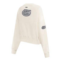 Pull court à col ras du cou en French Terry pour femme Pro Standard Cream Florida Gators
