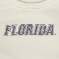 Women's Pro Standard Cream Florida Gators French Terry Boxy Cropped Pullover Crewneck