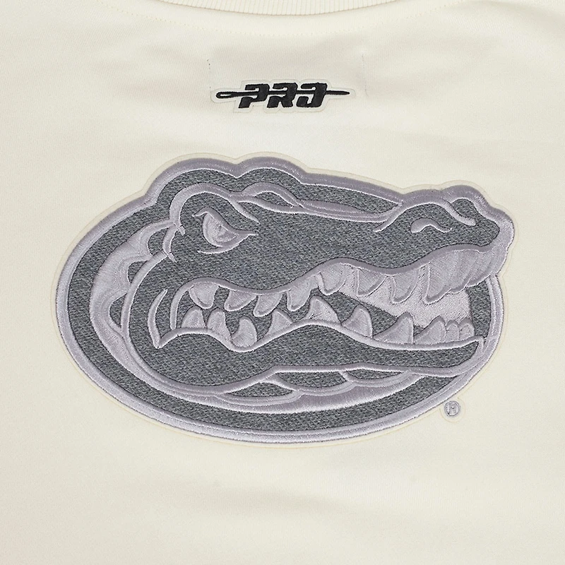 Women's Pro Standard Cream Florida Gators French Terry Boxy Cropped Pullover Crewneck