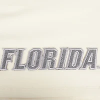 Women's Pro Standard Cream Florida Gators Reverse French Terry Boxy Cropped T-Shirt
