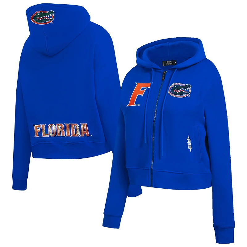 Women's Pro Standard Royal Florida Gators Game Day Sequin Full-Zip Hooded Jacket