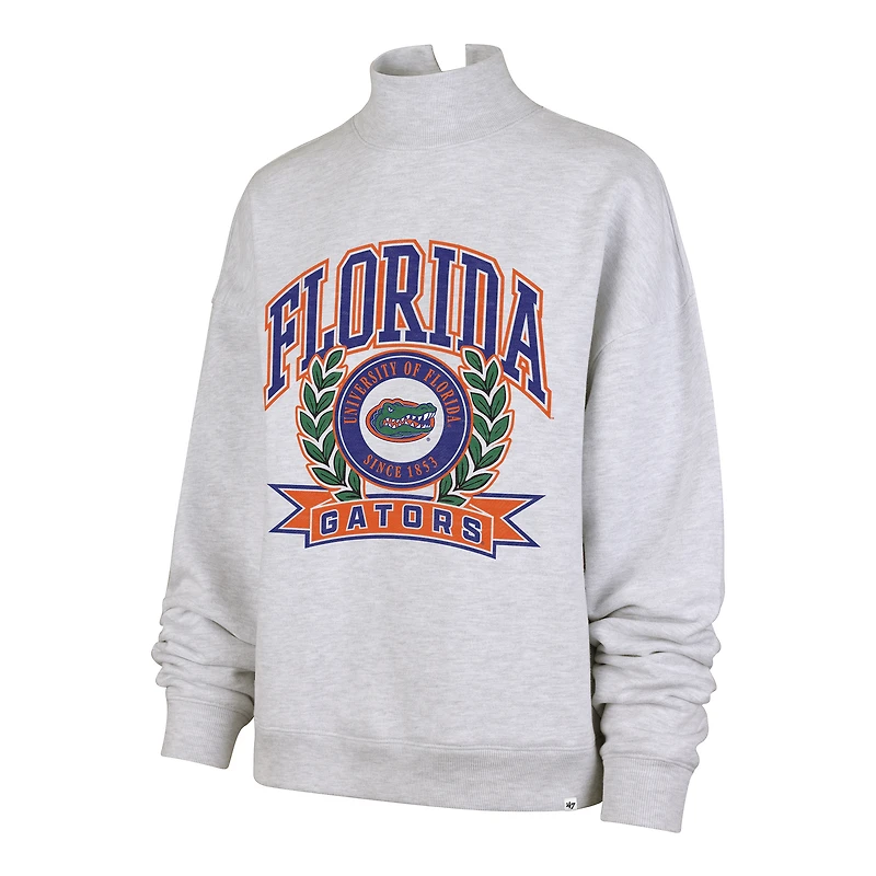 Women's '47 Gray Florida Gators Laurel Arch Mock Neck Sweatshirt