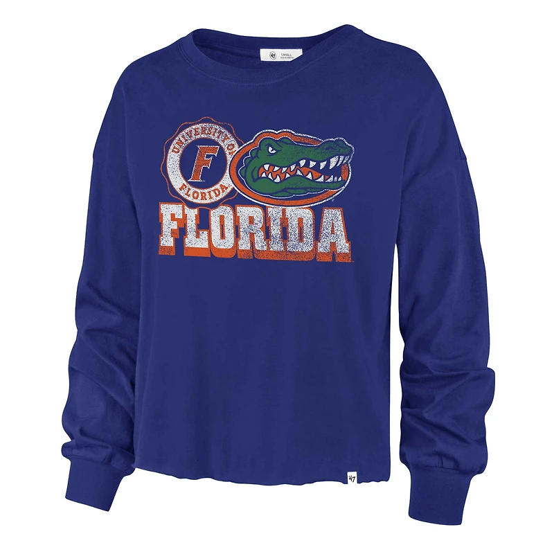 T-shirt à manches longues et taille haute '47 Royal Florida Gators Bottom Line Parkway pour femmes