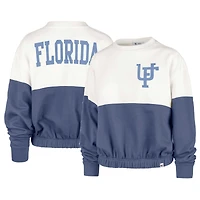 Women's '47 White/Royal Florida Gators Take Two Bonita Pullover Sweatshirt