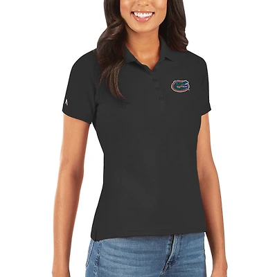 Women's Antigua Black Florida Gators Legacy Pique Polo