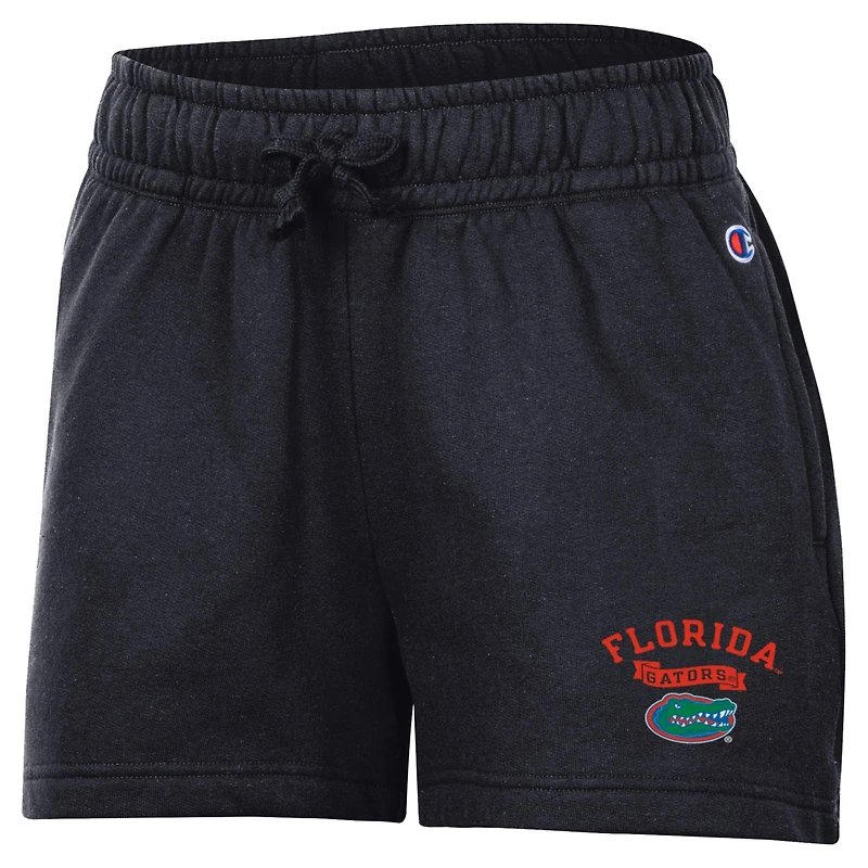 Women's Champion Black Florida Gators Powerblend Elastic Waist Shorts